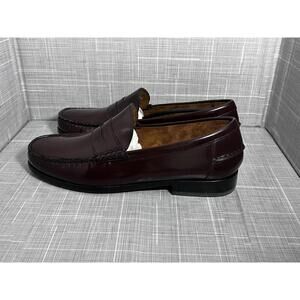 Florsheim Berkley Mens Burgundy Leather Penny Loafers Size 8.5 D Dress Shoes